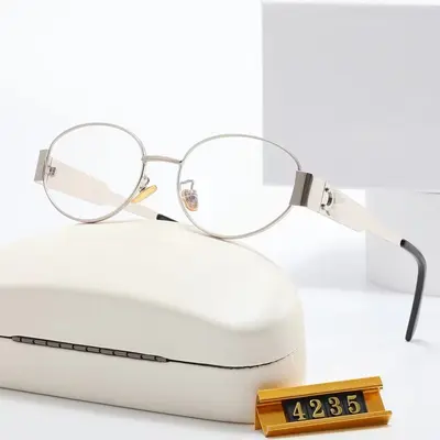 Ovale Metall-Sonnenbrille, Cat-Eye, breiter Rahmen - 12