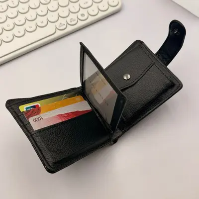 Men's Short Wallet, Large Capacity, Multiple Card Slots - 5