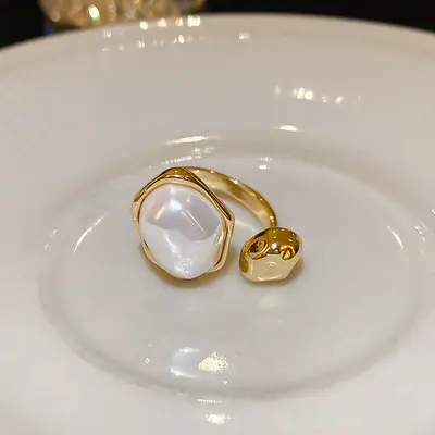 Zirkon yüzük, 18k altın kaplama, minimalist - 13