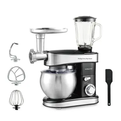 Sokany 5-in-1 Stand Mixer, 7.5L Dough Mixer with Juicer and Meat Grinder