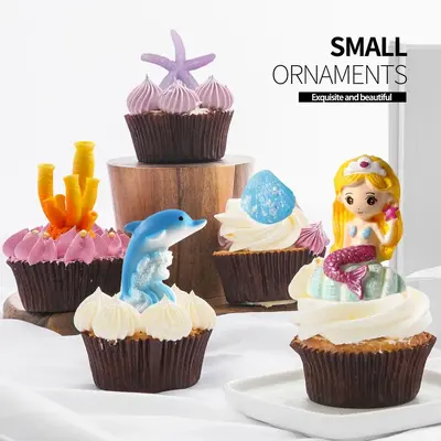 9-teiliges Meerjungfrau-Kuchendekor-Set