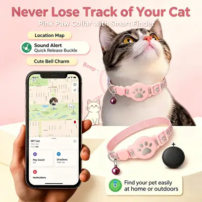 Pet Cat Positioning Collar Tracker Suitable for iOS Waterproof Apple Find My Reflective Collar