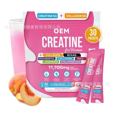 Women's Creatine Monohydrate Powder, Peach Flavor, Single-Serve Stick Pack - 7