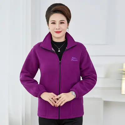 Plus-Size Fleece Jacket for Middle-Aged and Elderly - 8