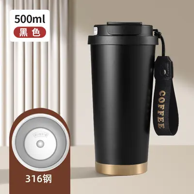Edelstahl-316-Thermobecher mit Keramikinnenbehälter, Lilien-Design - 9