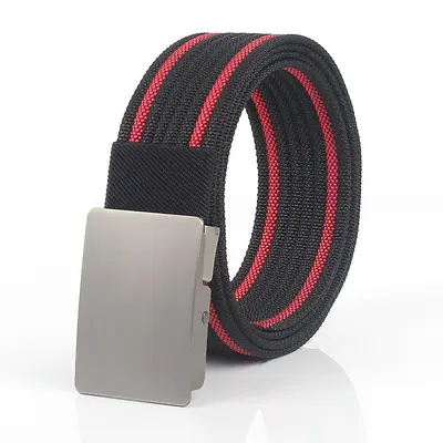 Men's Automatic Buckle Canvas Belt Imitation Nylon Outdoor Comfortable Military Training Shorts Belt Versatile Tactical Belt
