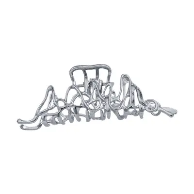 Große silberne Metallhaarspange für dickes Haar, geometrische Haarkralle, Haaraccessoire, koreanische Haiklemme.