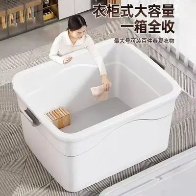 Extra large plastic storage box with wheels