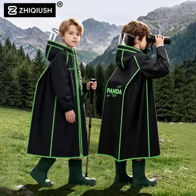 Children's raincoat, school use, long style, waterproof - 9