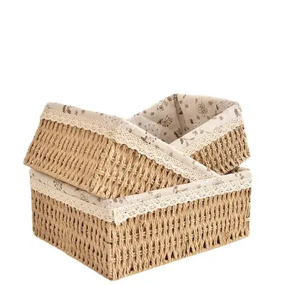 Kapılı dokuma depolama sepeti, imitasyon rattan