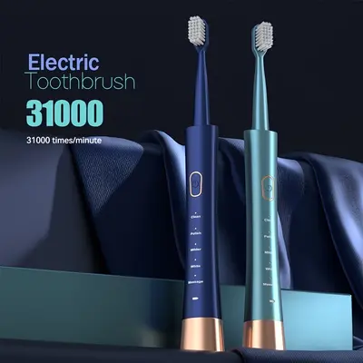 Elektrozahnbürste, 8 Bürstenköpfe, Schallvibration, Dual-Modus