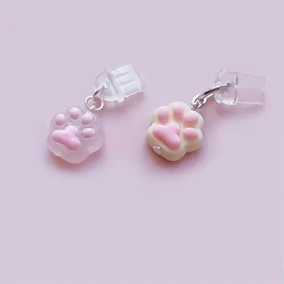 Cep Telefonu Toz Tıkacı Büyüleyici Sevimli Pembe Kedi Pençesi Cep Telefonu Süsleri Kawaii Pembe Köpek Pançesi Toz Tıkacı Cep Telefonu