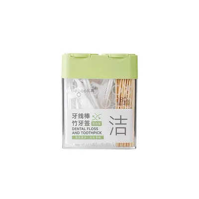Bamboo disposable dental floss toothpick sticks