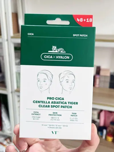 Корейские патчи VT Vitri Centella Asiatica Tiger Pimple Patch третьего поколения, невидимые, маскирующие и восстанавливающие, для удаления акне, 18 патчей - 8
