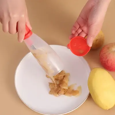 Storage Peeler Household Fruit and Vegetable Peeler with Anti-Splash Shield and Container Storage Multi-functional Grater Peeler