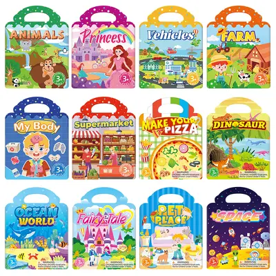 Jelly Sticker Book, 12 Designs, Reusable, Quiet Book - 6