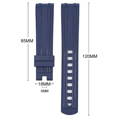 20 mm Rubber Strap Compatible with Omega Seamaster 300 - 6