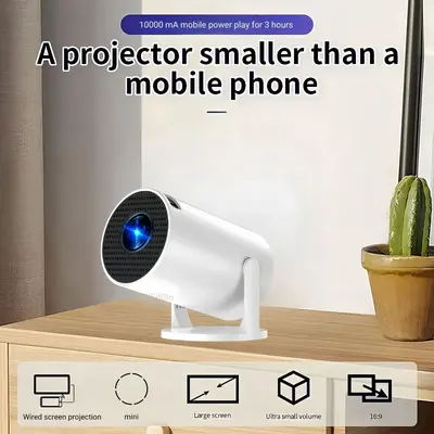 HY200 taşınabilir mini projektör 1080P 4K destekli akıllı ev