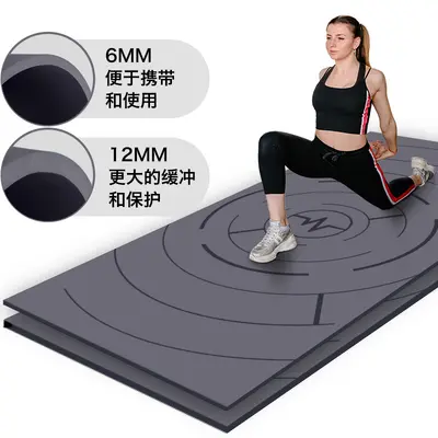 亚马逊热销运动垫12MM加厚瑜伽垫2*1米加大加宽防滑家用健身垫