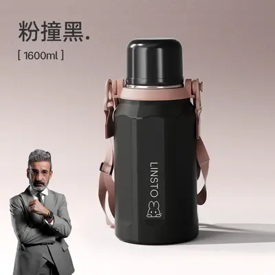316 paslanmaz çelik termos, 1 litre büyük kapasiteli, taşınabilir - 8