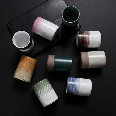 Japanese-Style Colorful Retro Ceramic Espresso Cup