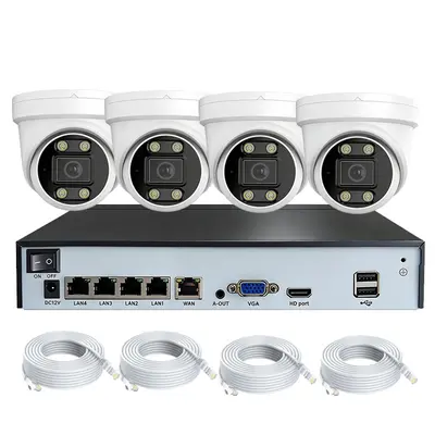 4-Kanal-POE-Überwachungsset 8MP Dome-Kamera Monitor - 8