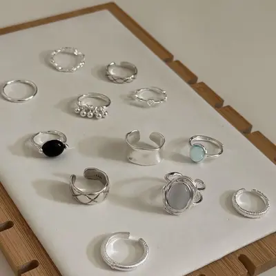 S925 Sterlingsilber einfacher Ring für Damen - 4