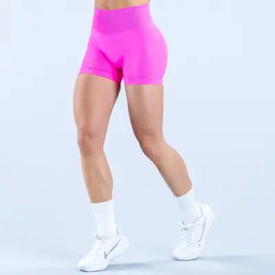 Dikişsiz Düşük Bel Üç Çeyrek Yoga Şortu, Mat Naylon, Kaldırıcı Etkili - 11