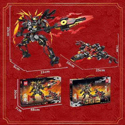 Military Building Block Set with Aircraft Carrier and Rocket, Small Pieces