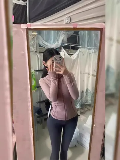 瑜伽服上衣健身服女修身外套紧身骑行服女款运动套装防晒衣服收腰