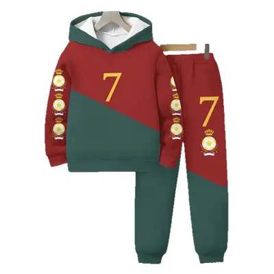 Jungen-Kapuzensweatshirt-Set Frühling/Herbst bedruckt Sport-Zweiteiler für kleine und mittlere Kinder Freizeitkinderbekleidung gefüttertes Kapuzensweatshirt-Stoff