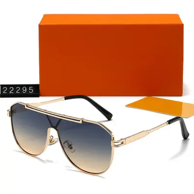 Metal One-Piece Unisex Sunglasses, Retro Women's and Men's Style, Model 22295 - 10