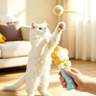Elektrikli kedi oltası oyuncağı, şarjlı kedi çubuk oyuncak