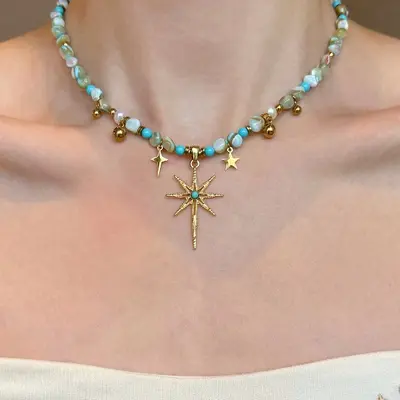 Vintage boncuklu çok katmanlı kolye, bohemya tarzı aksesuarı - 5