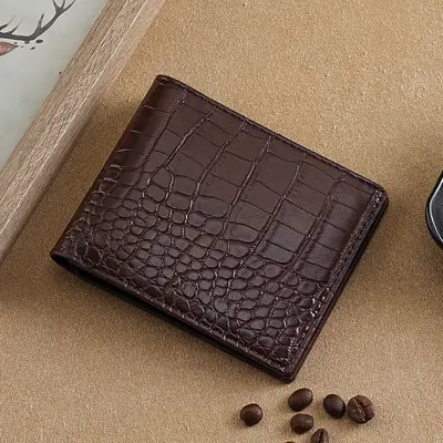 Timsah derisi erkek cüzdan, kısa iki katlı - 8