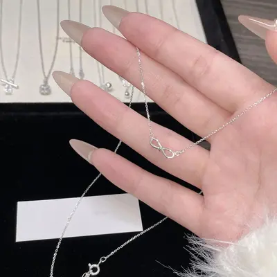 S925 gümüş inci kolye kadın, tasarımcı, minimalist - 11