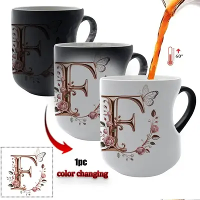 Heart-Shaped Color-Changing Ceramic Mug, Reusable Heat-Sensitive Coffee Cup - 12