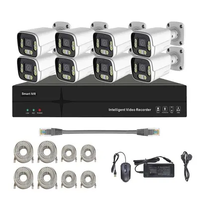 Açık alan gözetim kamerası HD POE NVR kayıt metal kurşun kamera 4/8/16 kanal tam set kamerası - 9