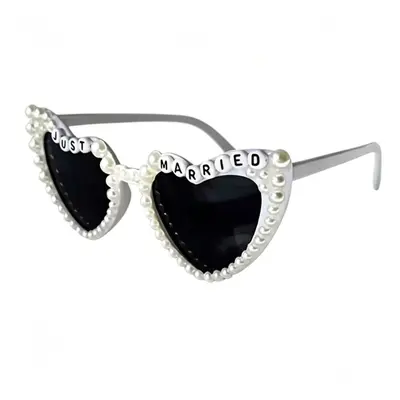 Just MARRIED Verlobungsparty-Sonnenbrille mit Perlen und Herzen - 6