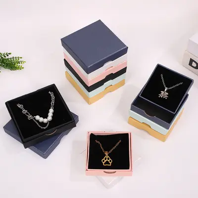 Cross-Border Exclusive Telescope Jewelry Box Custom Necklace Earring Ring Box Stock Luxury Jewelry Packaging Box Wholesale