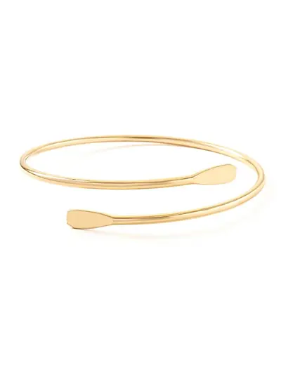 Geometric metal bracelet set, 6-piece leaf design - 12