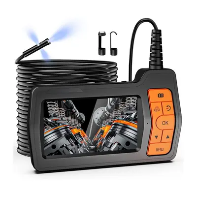 Cross-Border Triple-Lens 5-Inch Large Screen HD Industrial Endoscope Auto Repair Pipe Waterproof Camera 15 Meters Long