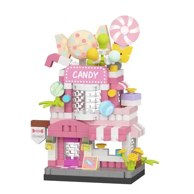 Compatible with LEGO-style double-layer street scene vending cart building blocks, children's student toys, Christmas gift, high-assembly, wholesale and dropshipping