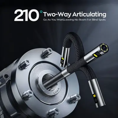 Industrial endoscope, dual lens, 360° rotatable, 7 inch screen, HD