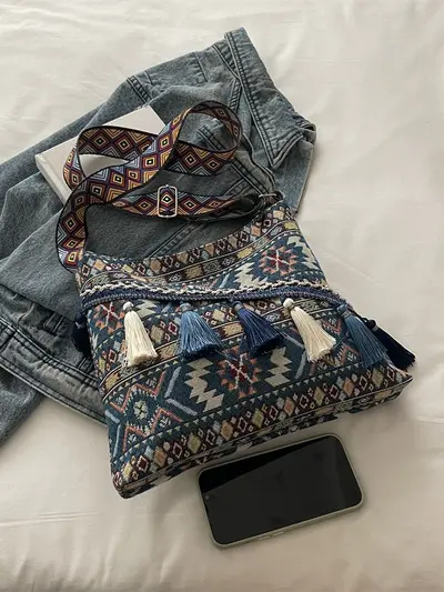 Ethnic Style Tassel Women's Bag, New Chinese Style Single-Shoulder Bag - 4
