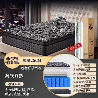 30cm Roll-Up Vacuum Compressed Latex Mattress with Independent Springs - 10
