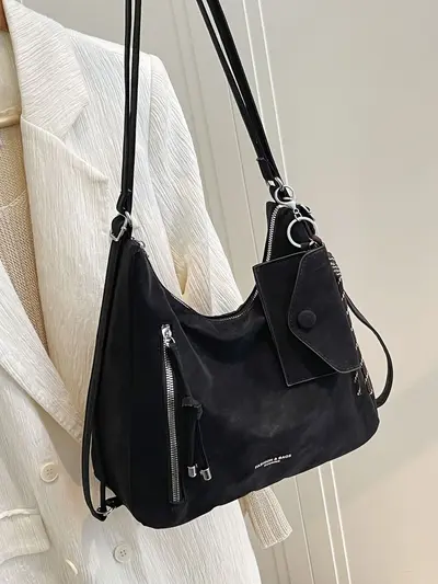 Matte Large-Capacity Women's Tote Bag, Multifunctional Commuter Shoulder and Crossbody - 9