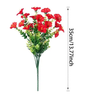Simulated Eucalyptus and Morning Glory Artificial Flower Bouquet - 9