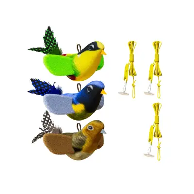 Chirping Bird Teaser Wand for Kittens, Realistic Sound, Durable - 6