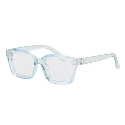 Women's Square Anti-Blue Light Glasses, Metal Stud, Transparent Frame - 7